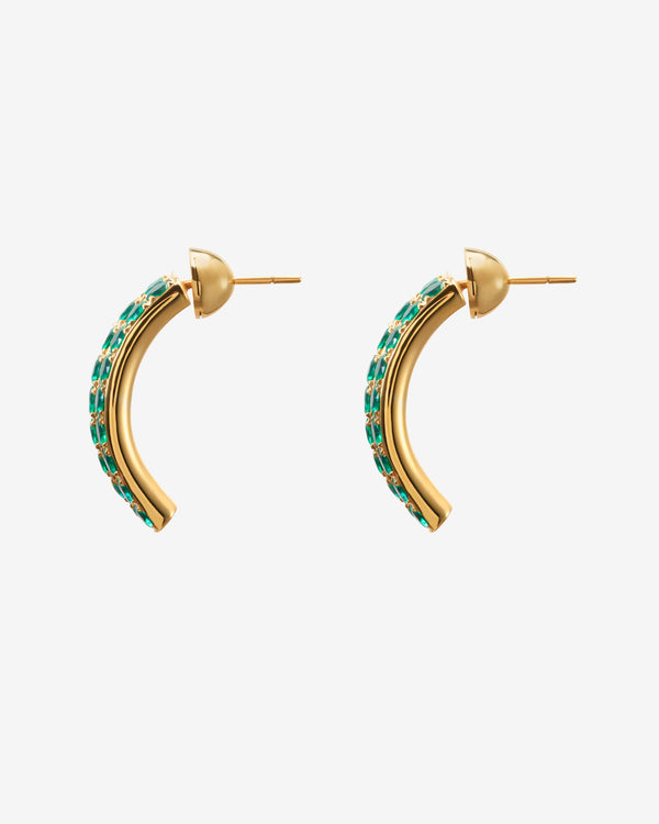 Patcharavipa - Women's Bean Earrings - (Yellow Gold)