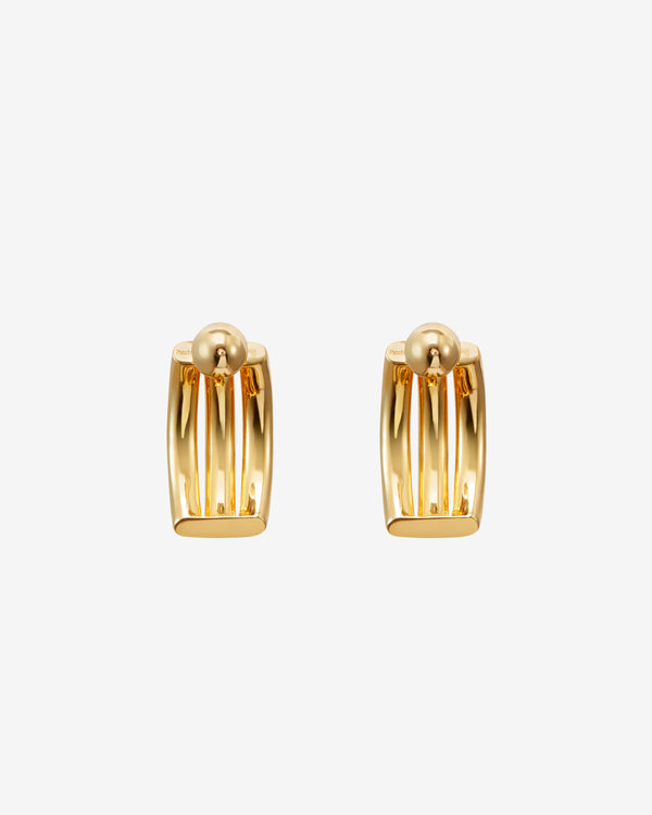 Patcharavipa - Women's Bean Earrings - (Yellow Gold)