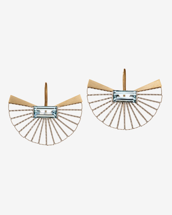Nikolle Radi - Women's Baguette Fan Earrings - (Platinum)