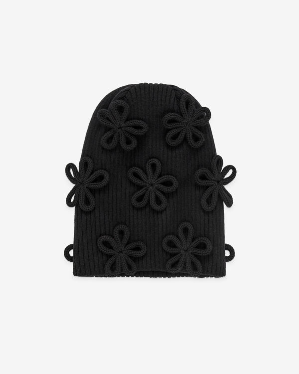 Noir Kei Ninomiya - Women's Applique Flower Beanie - (Black)
