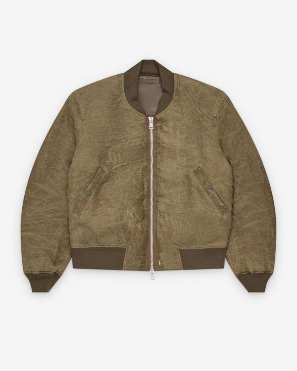 Our Legacy - Men's Bomber - (Marsh Khaki Wax Dipped Cupro)
