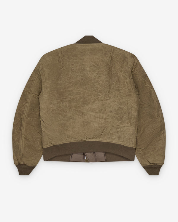 Our Legacy - Men's Bomber - (Marsh Khaki Wax Dipped Cupro)