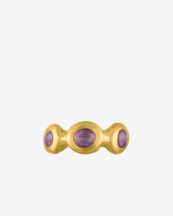 Prounis - Women's Pink Star Sapphire Breccia Ring - (Gold)