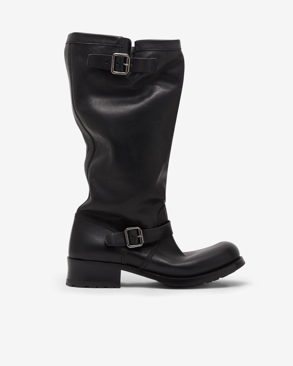 Prada - Women's Knee Buckle Boots - (Black)