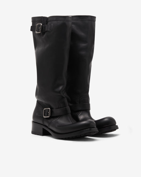 Prada - Women's Knee Buckle Boots - (Black)