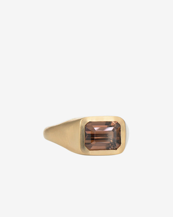 Seb Brown - Women's Zircon Cushion Ring - (Yellow Gold)
