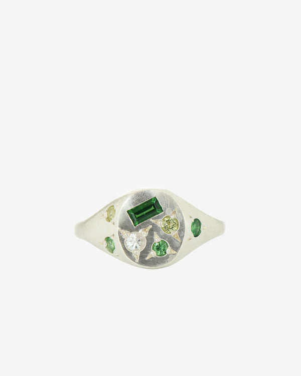 Seb Brown - Women's Green Treasure Ring - (Sterling Silver)
