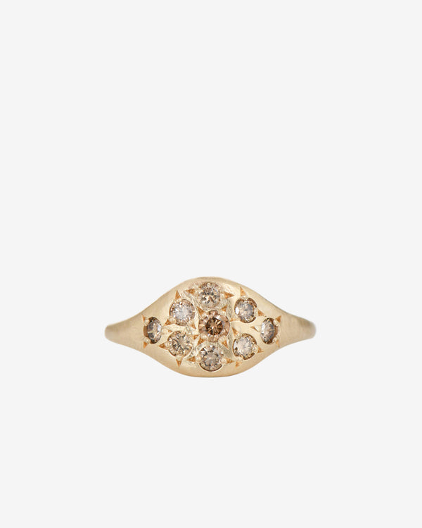 Seb Brown - Women's Champagne Spider Eye Ring - (Yellow Gold)
