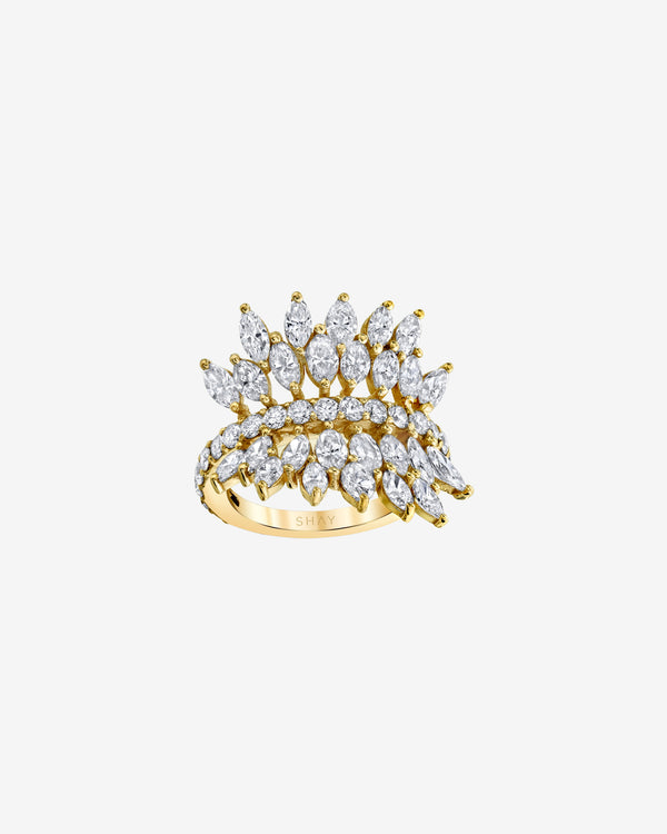 Shay - Women's Small Diamond Marquise Butterfly Ring - (Yellow Gold)