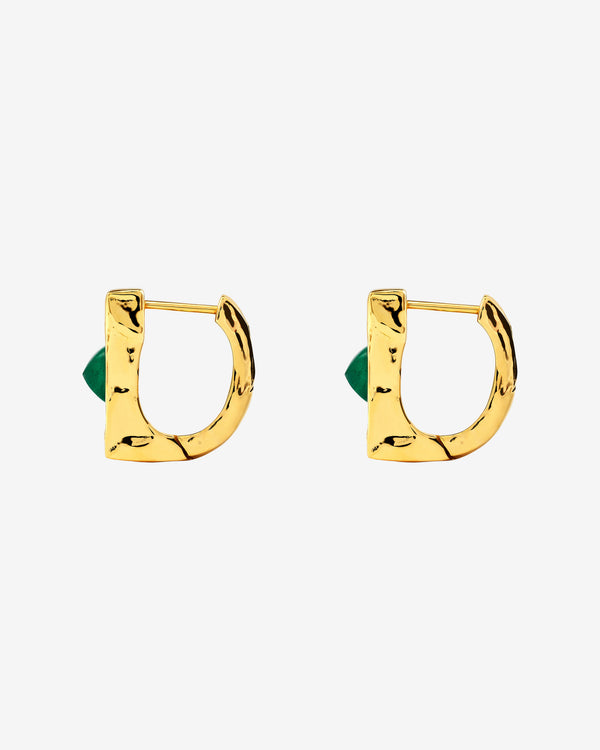 Patcharavipa - Women's Sugar Green Earrings - (Yellow Gold)