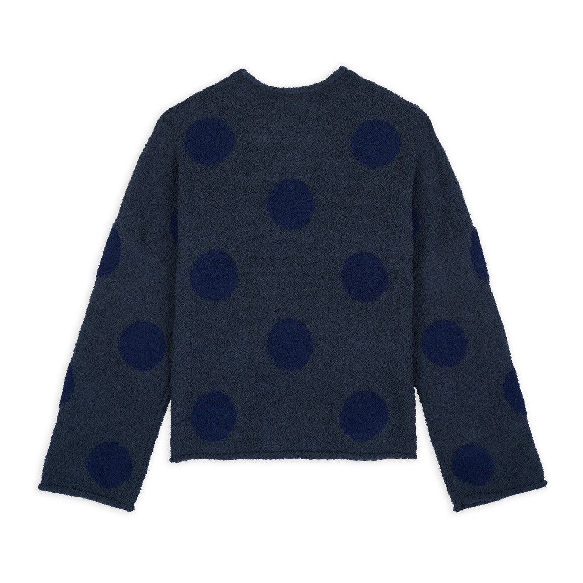 Brain Dead - Men's Teddy Fur Dot Knit Sweater - (Navy) view 2, Click to Zoom in