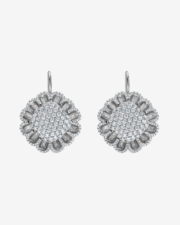 Mindi Mond - Women's Floating All Diamond Mega Drop Earrings - (White Gold)