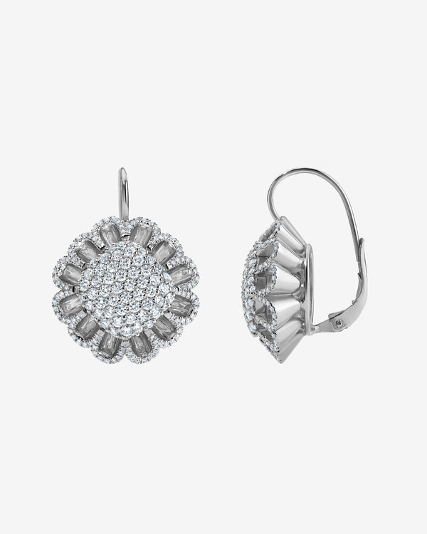 Mindi Mond - Women's Floating All Diamond Mega Drop Earrings - (White Gold)