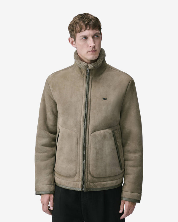 Massimo Osti - Men's Studio Fleece-Lined High Collar Jacket - (Walnut)