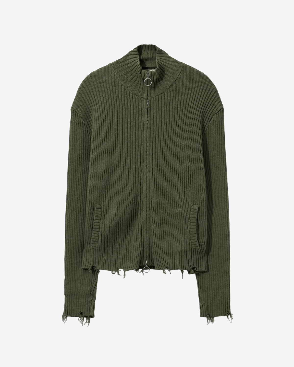 Basketcase - Men's Hench Zip Knit - (Olive) view 1, Click to Zoom in