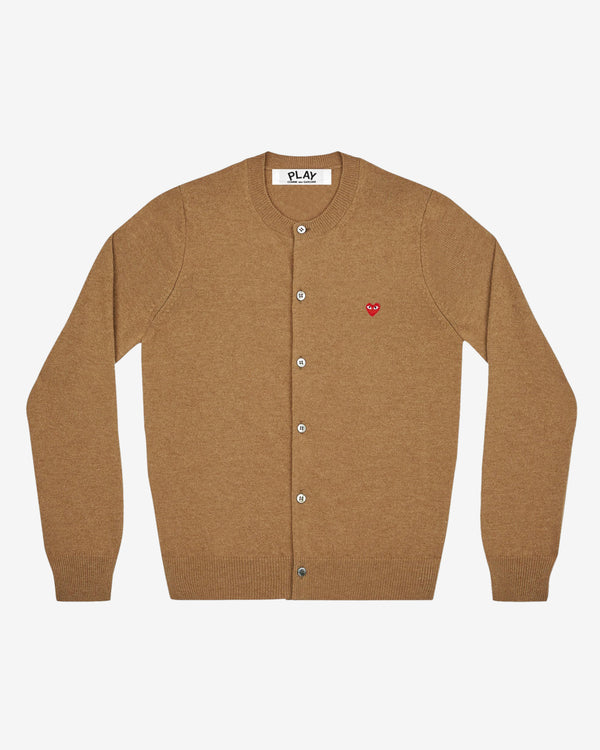 Play - Women's Tiny Red Heart Cardigan - (Brown)