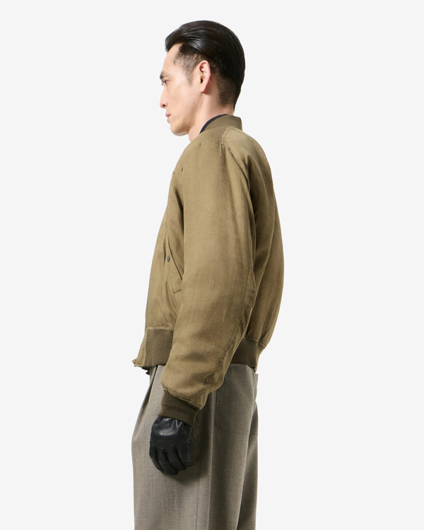 Our Legacy - Men's Bomber - (Marsh Khaki Wax Dipped Cupro)