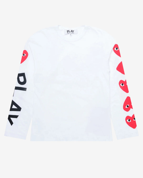 Play - 5 Heart Long Sleeve T-Shirt - (White)