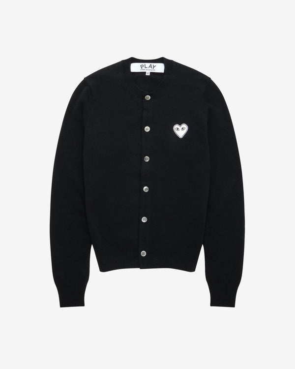 Play - White Heart Cardigan - (Black)