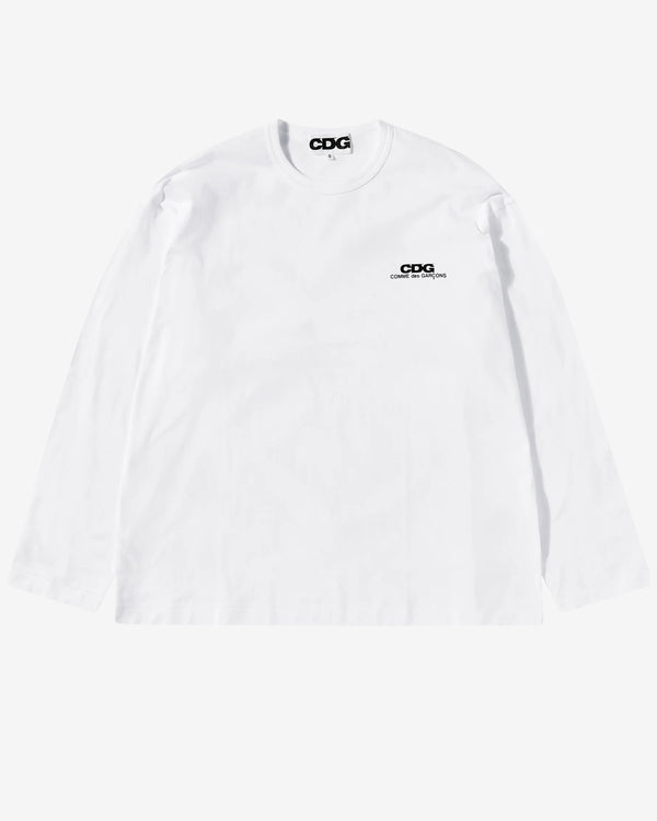 CDG - Small Logo Longsleeve T-Shirt - (White)
