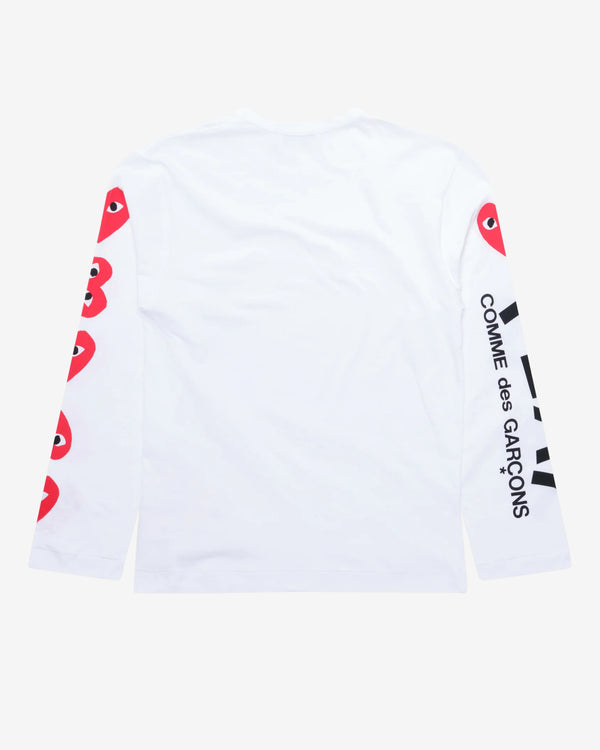 Play - 5 Heart Long Sleeve T-Shirt - (White)