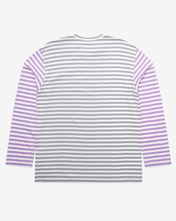 Play - Bi-Color Striped Long Sleeve T-Shirt - (Grey/Purple)