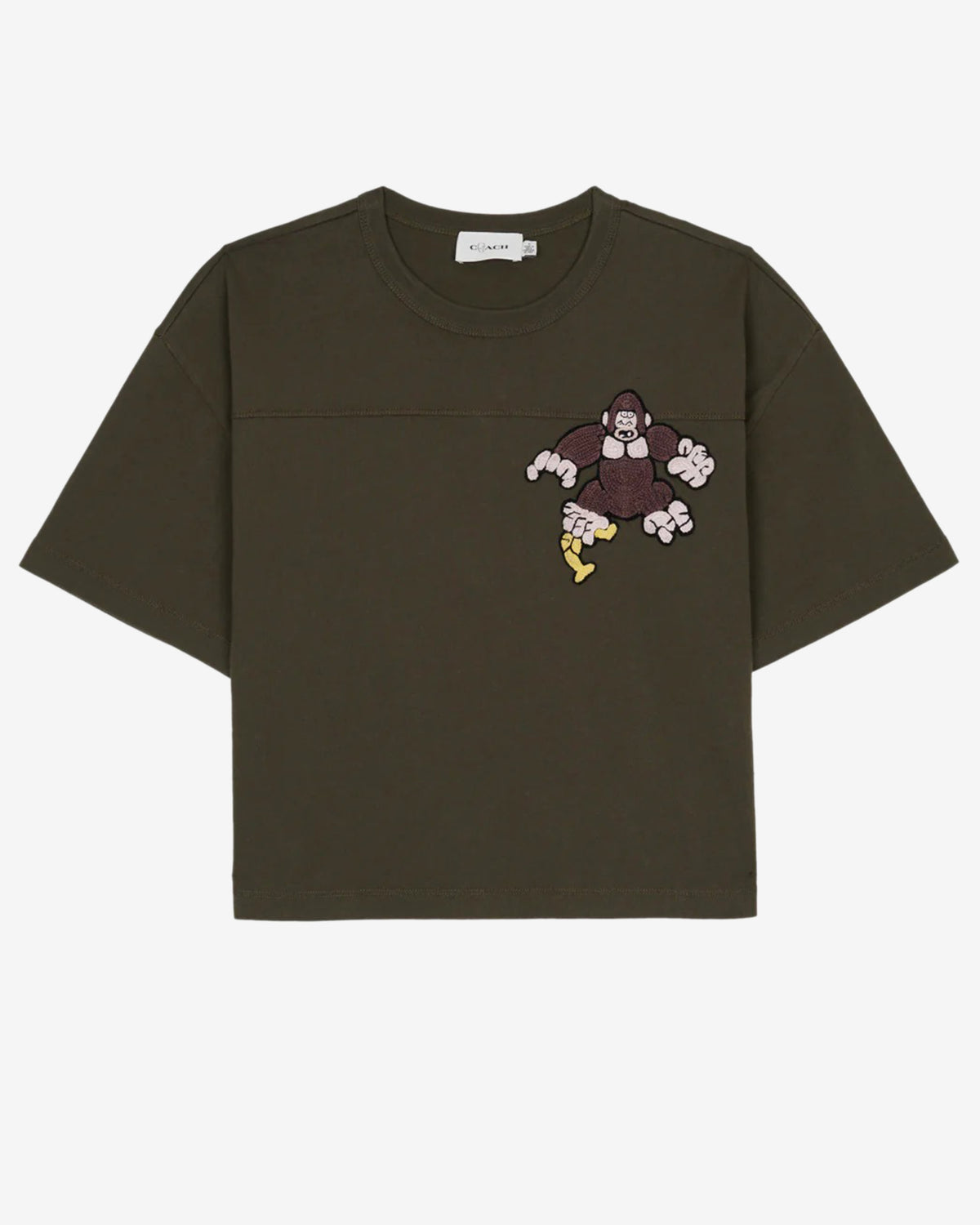 Brain Dead - Men's Coach Cropped Football T-Shirt - (Dark Grey) view 1, Click to Zoom in
