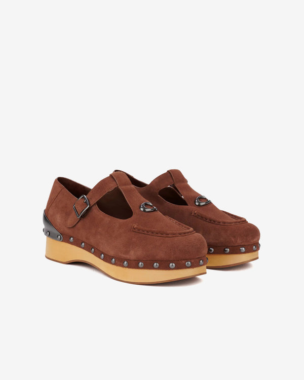 Brain Dead - Men's Coach Suede Wooden Mary Jane - (Vintage Brown)