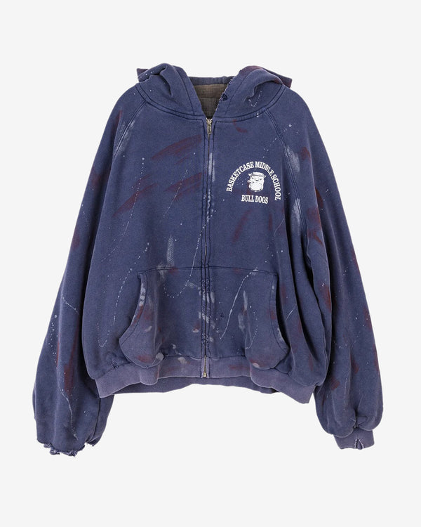Basketcase - Men's Bulldogs Zip-Up - (Washed Navy)