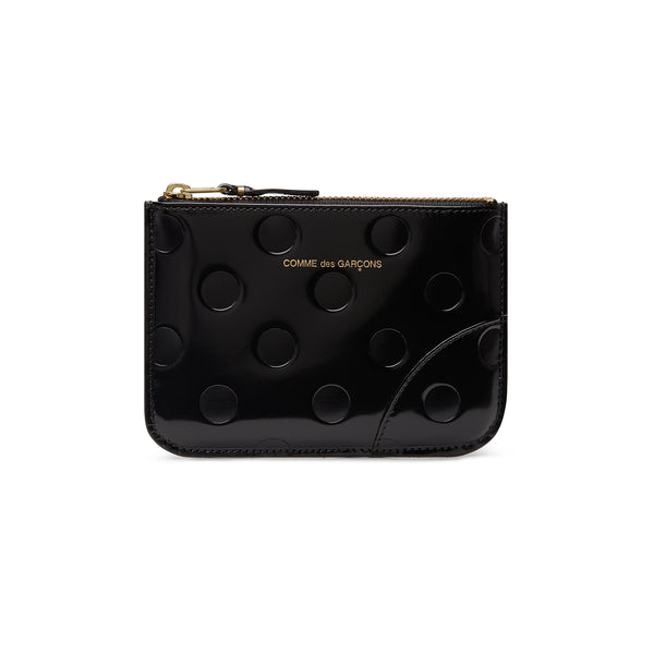 CDG Wallet - Leather Embossed Polka Dot Pouch - (Black SA8100NE)