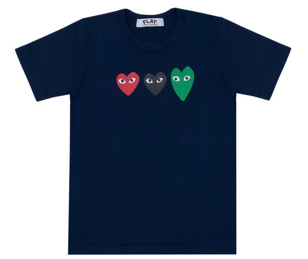 Play - Navy Multi Heart T-Shirt - (Navy)