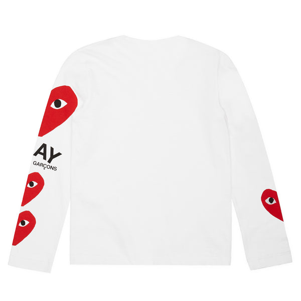 Play - Multi Logo Sleeve Long Sleeve T-Shirt - (White)