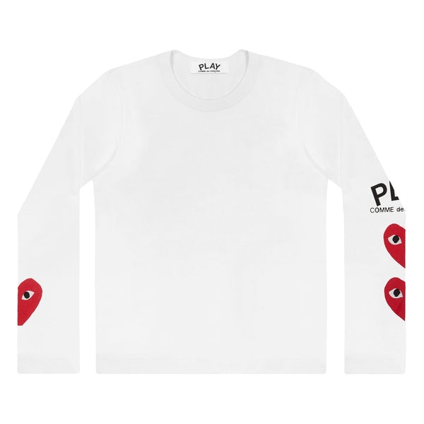 Play - Multi Logo Sleeve Long Sleeve T-Shirt - (White)