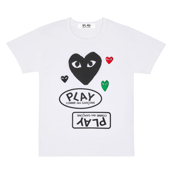 Play - Black Heart Graphic T-Shirt - (White)