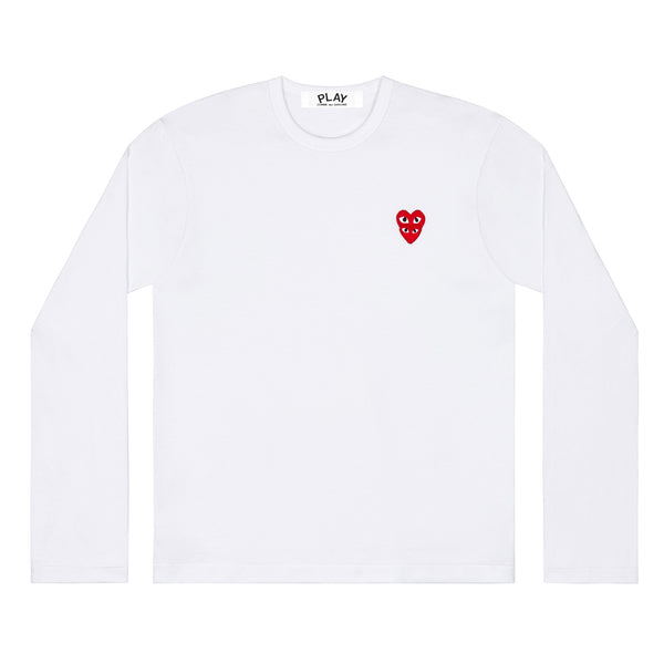 Play - Stacked Red Heart Long Sleeve T-Shirt - (White)