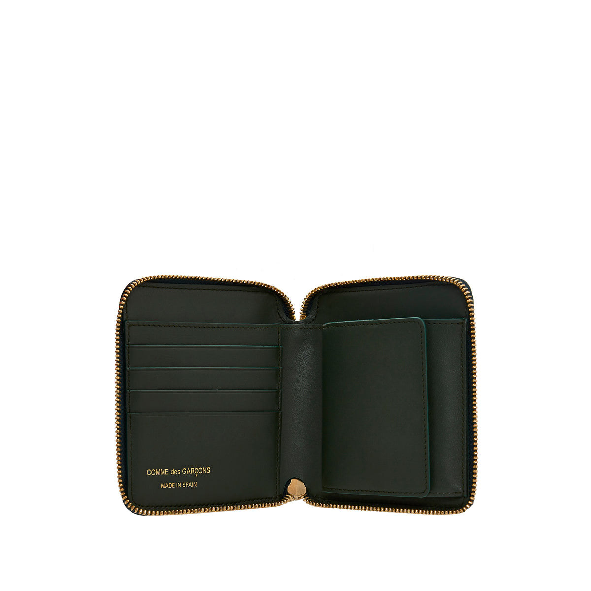 CDG Wallet - Classic Leather Full Zip Around Wallet - (Bottle Green SA2100) view 3, Click to Zoom in
