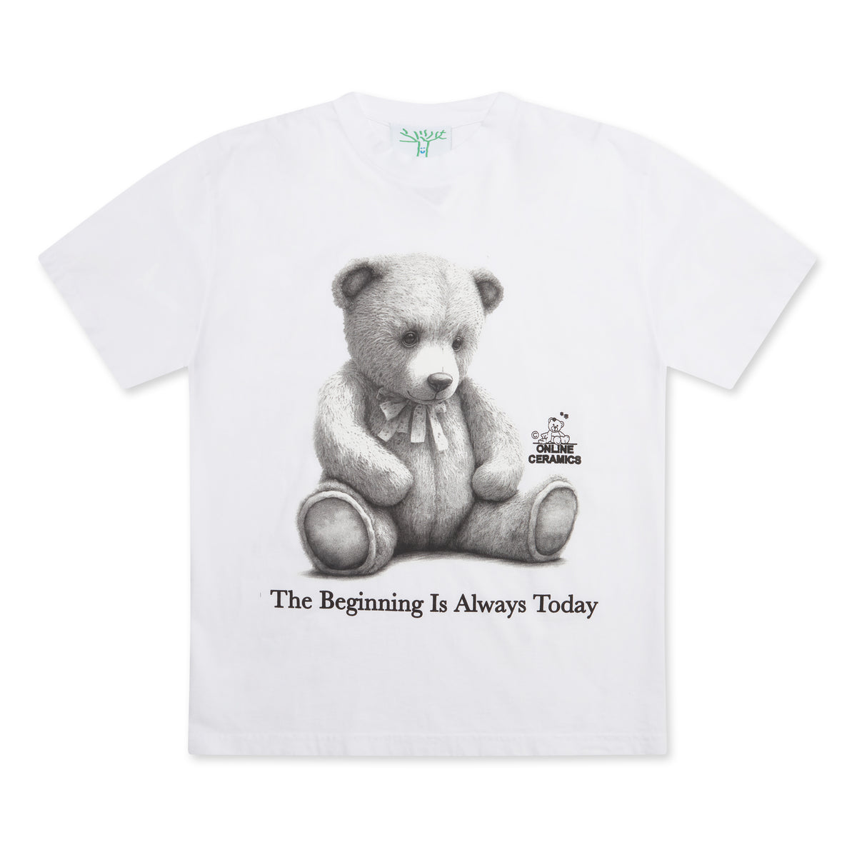 Online Ceramics - The Beginning Is Always Today T-Shirt - (White) view 1, Click to Zoom in