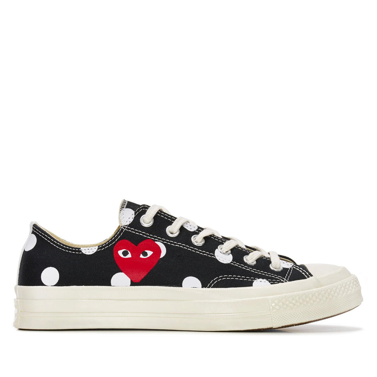 Play Converse - Polka Dot Red Heart Chuck Taylor All Star ’70 Low Sneakers - (Black) view 1, Click to Zoom in