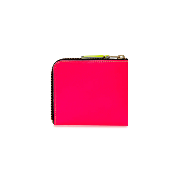 CDG Wallet - Super Fluo Zip Around Wallet - (Light Orange/Pink SA3100SF)