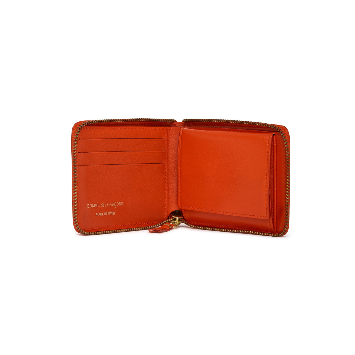 CDG Wallet - Classic Color Full Zip Around Wallet - (Orange SA7100) view 2, Click to Zoom in