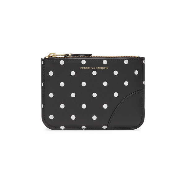 CDG Wallet - Wallet Polka Dot Printed Zip Pouch - (Black SA8100PD)